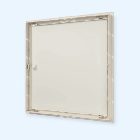 Л4040Р Ivory ЭРА (ERA) Люк ревизионный ЛР фланец 396х396  ручка 418х418 пластик Ivory EVECS